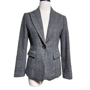 Plaid Wool Blazer Jacket Women's Sport coat  size XS